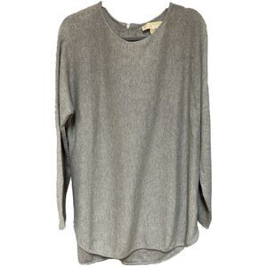 Michael‎ Kors Pearl Heather Silver Long Sleeve V-neck Sweater NWT Misses size L